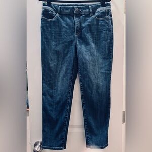 Chico's Women’s So Slimming Girlfriend Crop Jeans in Deep Blue Wash